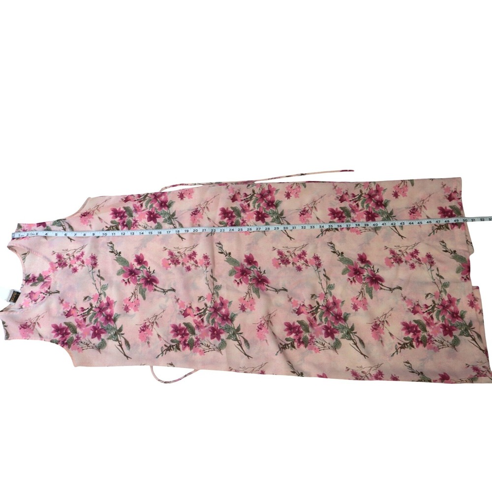 Vtg Bentley Floral Maxi Dress Pink Sz10 Chiffon Slit Elegant Sleeveless Ethereal - Picture 4 of 6